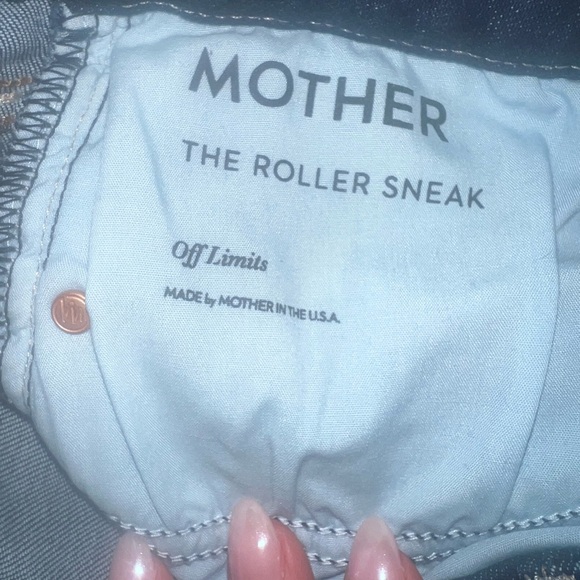 Women's MOTHER Dark Blue Wide-Leg Jeans - Picture 4 of 8